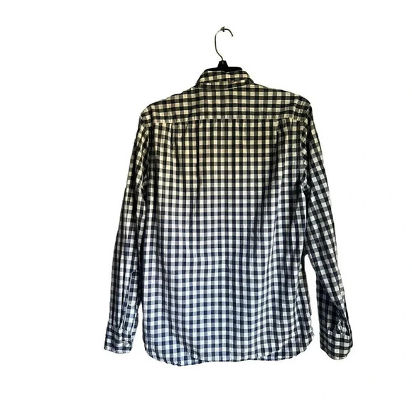 J.Crew Men's Button Down Size S 2 -ply 100% Cotton Color Navy Blue and White - Picture 2 of 4